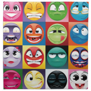 pop art emojis napkin