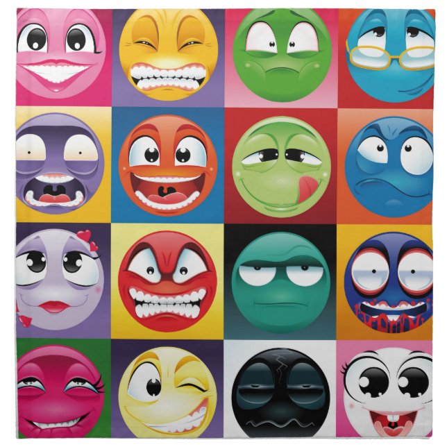 pop art emojis napkin (Front)