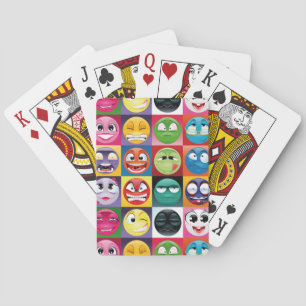 pop art emojis poker cards