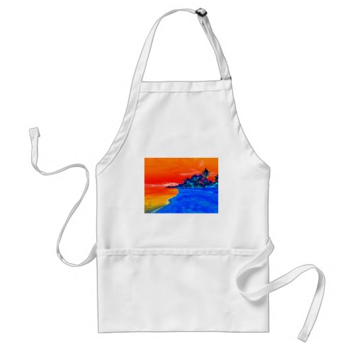 Pop Art Exotic Beach Palm Trees Adult Apron