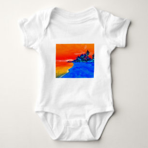 Pop Art Exotic Beach Palm Trees Baby Bodysuit