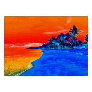 Pop Art Exotic Beach Palm Trees Cards