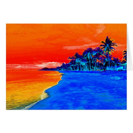 Pop Art Exotic Beach Palm Trees Cards (Front Horizontal)