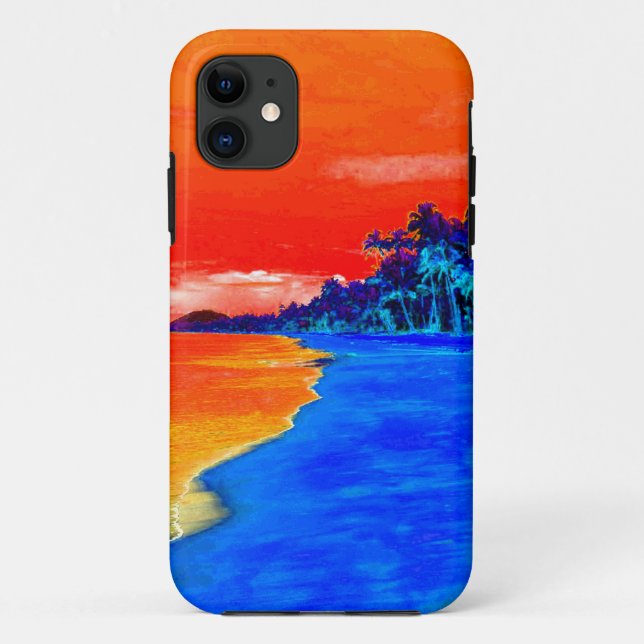 Pop Art Exotic Beach Palm Trees Case-Mate iPhone Case (Back)