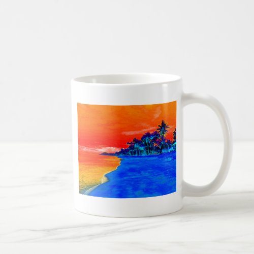 Pop Art Exotic Beach Palm Trees Coffee Mug