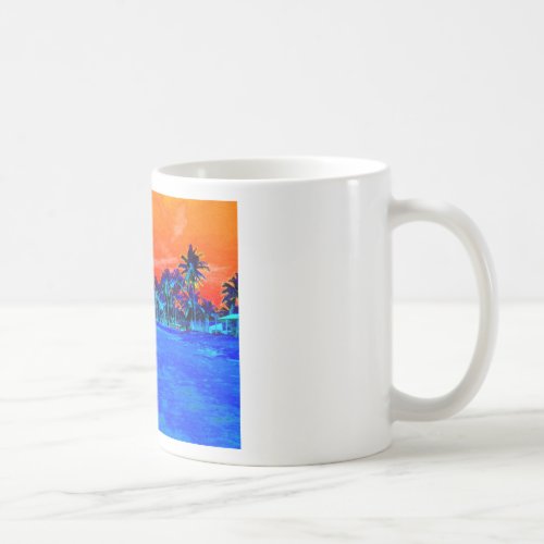 Pop Art Exotic Beach Palm Trees Coffee Mug