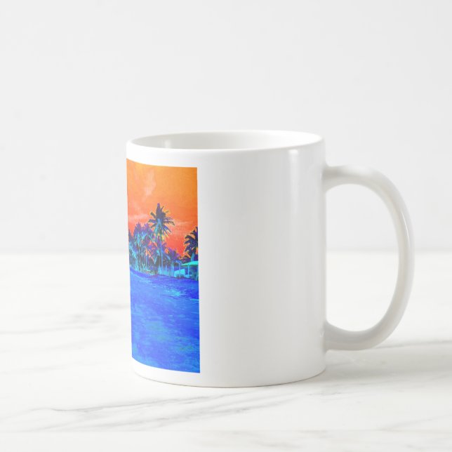 Pop Art Exotic Beach Palm Trees Coffee Mug (Right)