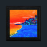 Pop Art Exotic Beach Palm Trees Jewelry Box<br><div class="desc">Retro Exotic Travel Places Photography - Vintage Palm Tree & the Beach Photo Artwork</div>