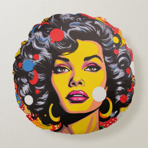 Pop Art Explosion Round Pillow