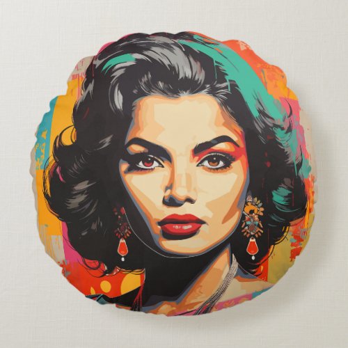 Pop Art Explosion Round Pillow