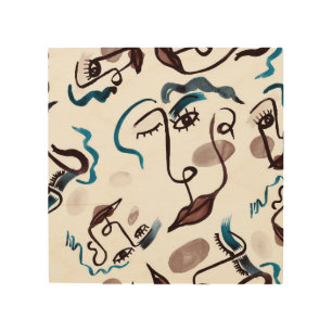 Pop art faces: abstract watercolor.