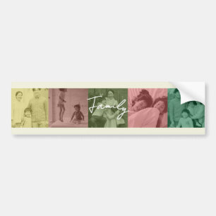 Pop Art Family Photo Collage Car Bumper Sticker