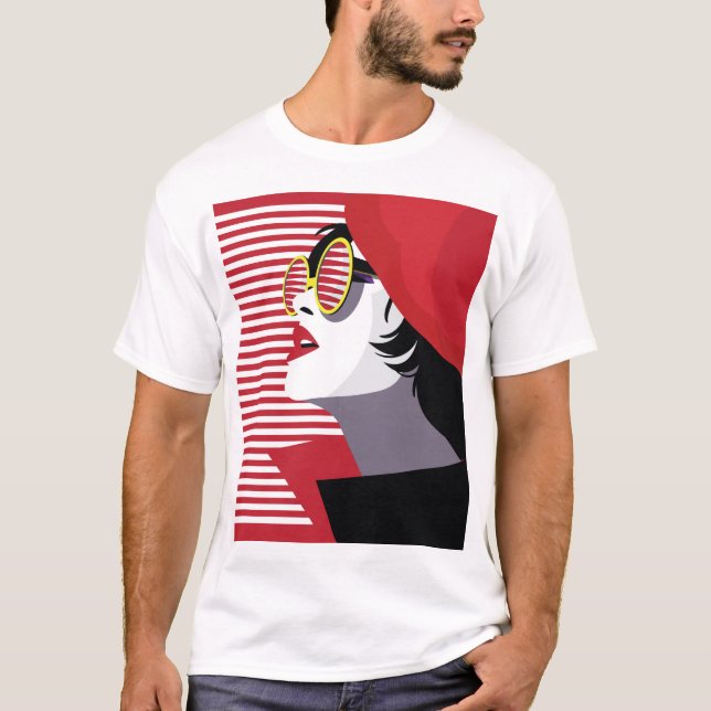 Pop Art Fashion Woman Vintage T-Shirt (Front)