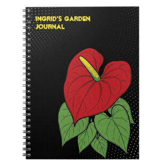 Pop Art Flamingo Lily Halftone Notebook