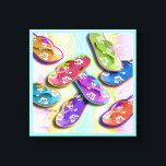Pop Art FLIP FLOPS Gallery Wrapped Canvas<br><div class="desc">FLIP FLOPS in a Pop Art Style Graphic on a Gallery Wrapped Canvas - Ready to hang,  no frame needed! Perfect for a beach house or ocean themed decor. Choose your background color and pick your size!</div>