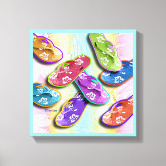 Pop Art FLIP FLOPS Gallery Wrapped Canvas