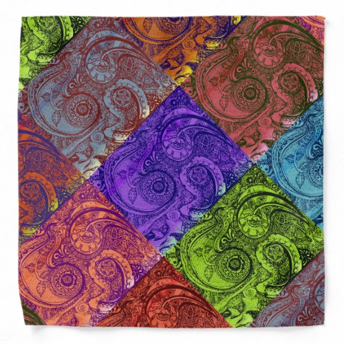 Pop Art Floral Paisley Bandana