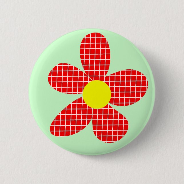 Pop Art Flower - Light Green Pinback Button (Front)