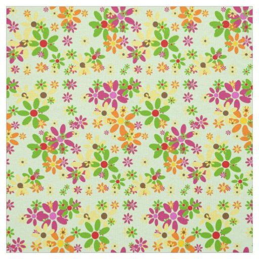 Pop Art Flowers seamless pattern + your ideas Fabric