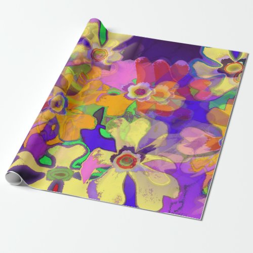 Pop Art Flowers Wrapping Paper