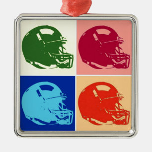 Pop Art Football Helmet Ceramic Ornament