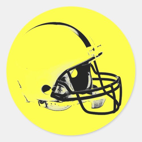 Pop Art Football Helmet Classic Round Sticker