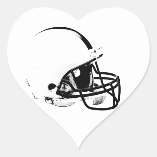 Pop Art Football Helmet Heart Sticker