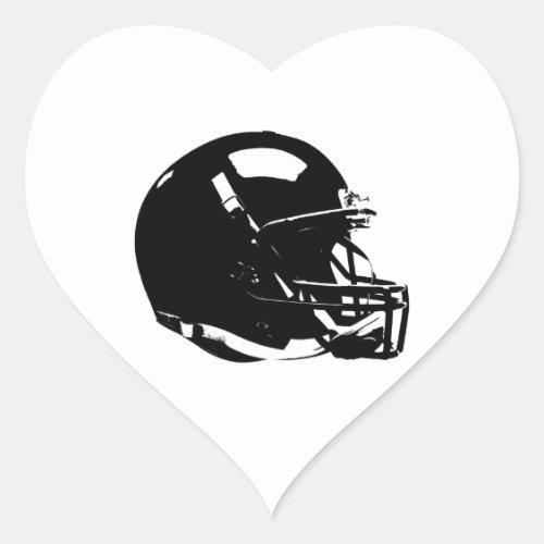 Pop Art Football Helmet Heart Sticker