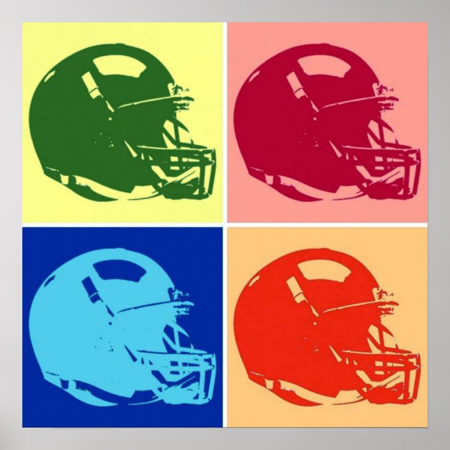 Pop art Football Helmet Poster (Front)