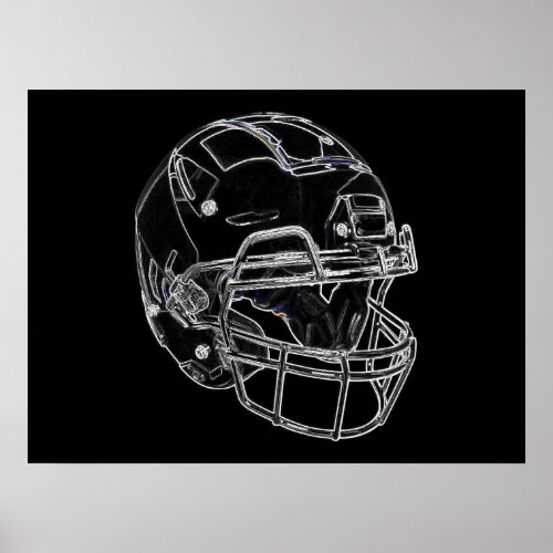 Pop Art Football Helmet Poster
