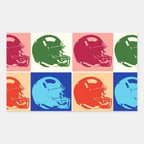 Pop Art Football Helmet Rectangle Sticker