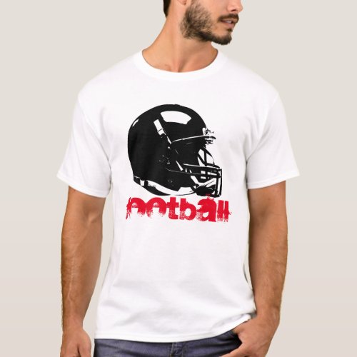 Pop Art Football Helmet Red Black White T_Shirt