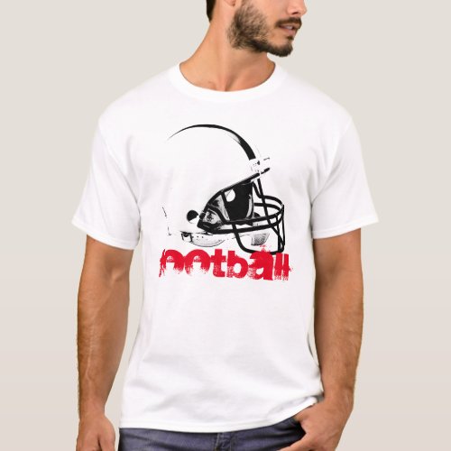 Pop Art Football Helmet Red Black White T_Shirt