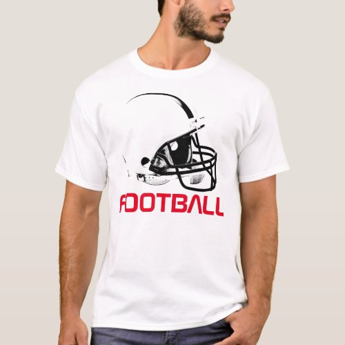 Pop Art Football Helmet Red White T_Shirt
