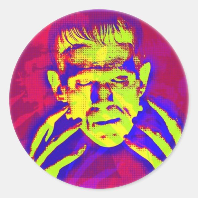 Pop Art Frankenstein Classic Round Sticker (Front)