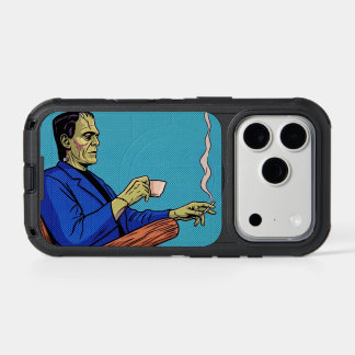 Pop Art Frankenstein Monster Drinking Tea Halftone iPhone 17 Pro Case