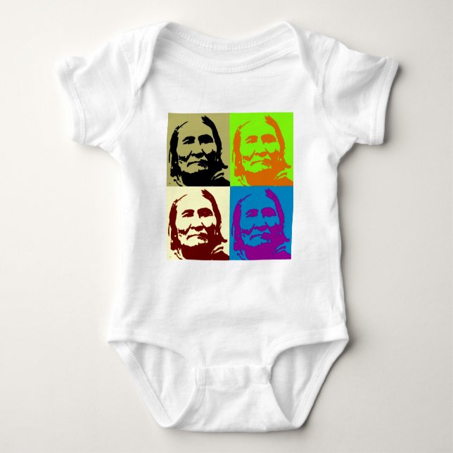 Pop Art Freedom Fighter Geronimo Baby Bodysuit (Front)