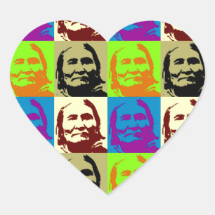 Pop Art Freedom Fighter Geronimo Heart Sticker