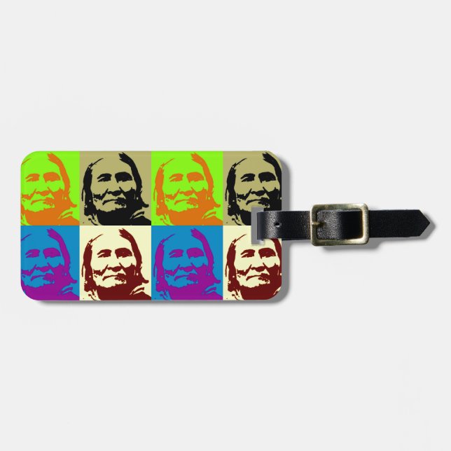 Pop Art Freedom Fighter Geronimo Luggage Tag (Front Horizontal)