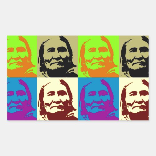 Pop Art Freedom Fighter Geronimo Rectangular Sticker