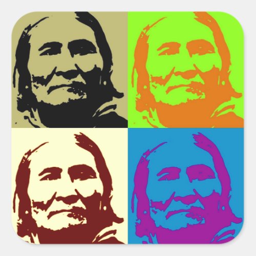 Pop Art Freedom Fighter Geronimo Square Sticker