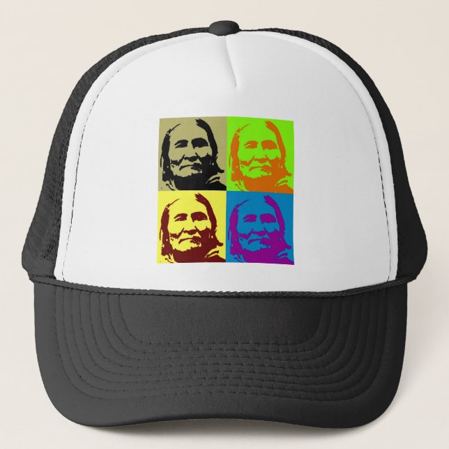 Pop Art Freedom Fighter Geronimo Trucker Hat (Front)