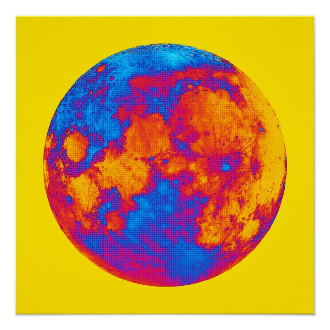Pop Art Full Moon Poster (Front)