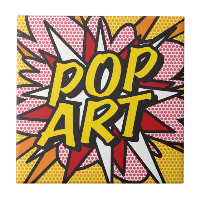 POP ART Fun Retro Comic Book Pop Art Ceramic Tile (Front)
