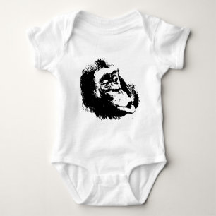 Pop Art Funny Chimpanzee Baby Bodysuit