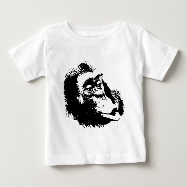 Pop Art Funny Chimpanzee Baby T-Shirt (Front)