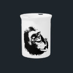 Pop Art Funny Chimpanzee Beverage Pitcher<br><div class="desc">Digital Computer Animal Art - College Pop Art - Wild Animal Computer Images</div>