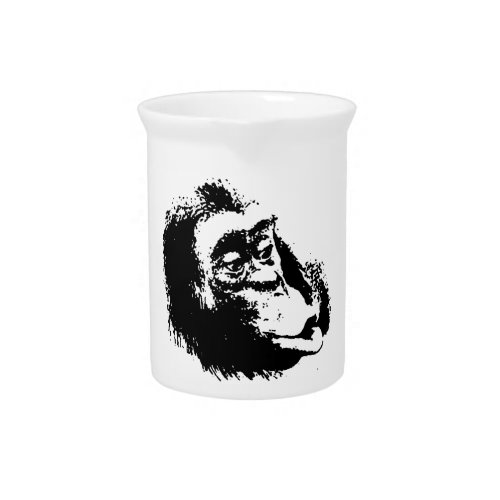 Pop Art Funny Chimpanzee Beverage Pitcher