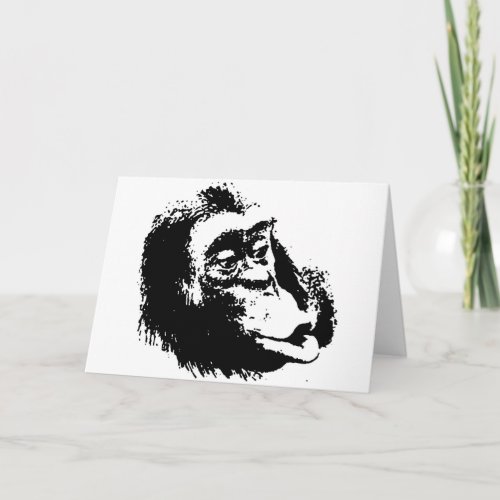Pop Art Funny Chimpanzee Card