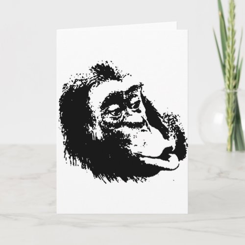 Pop Art Funny Chimpanzee Card